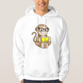 Monkey als student met bril en boek hoodie (Voorkant)