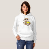 Monkey als student met bril en boek hoodie (Voorkant volledig)