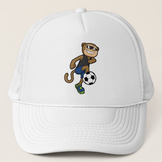 Monkey als voetballer bij Soccer Trucker Pet (Voorkant)