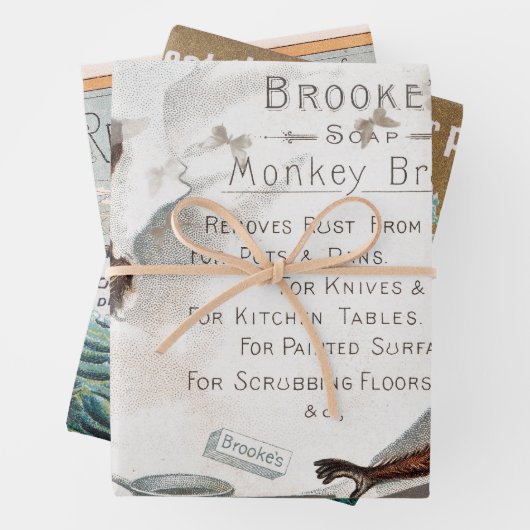  Monkey American Adverteren Art | Inpakpapier Vel (In situ)