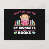 Monkey And Books Funny Saying With Book Briefkaart (Voorkant)