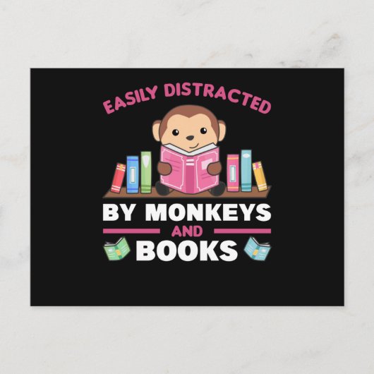 Monkey And Books Funny Saying With Book Briefkaart (Voorkant)