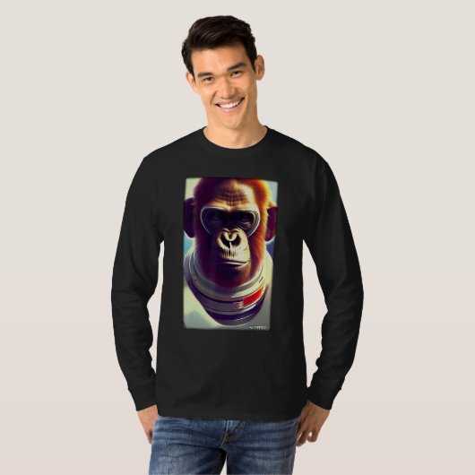 Monkey Ape Animal Astronaut Space Universe Galaxy T-shirt (Voorkant volledig)