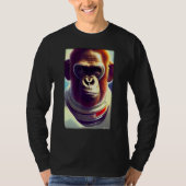 Monkey Ape Animal Astronaut Space Universe Galaxy  T-shirt (Voorkant)