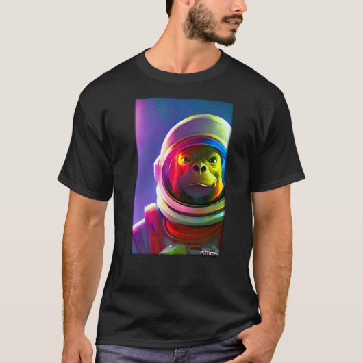 Monkey Ape Animal Astronaut Space Universe Galaxy T-shirt (Voorkant)