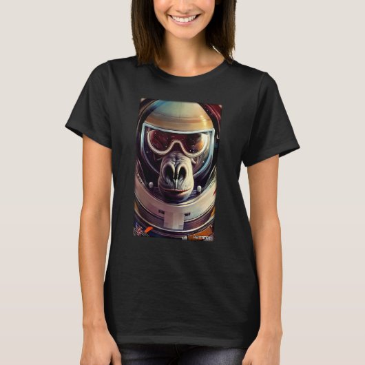 Monkey Ape Animal Astronaut Space Universe Galaxy  T-shirt (Voorkant)