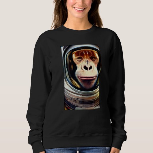 Monkey Ape Animal Astronaut Space Universe Galaxy Trui (Voorkant)