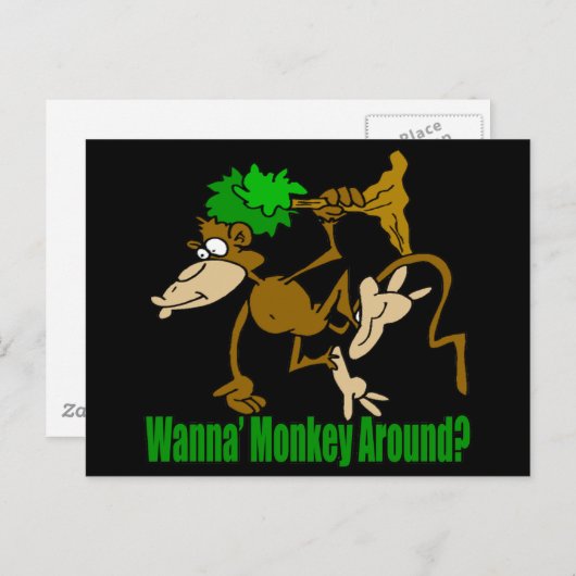 Monkey Around Funny T-shirts Gifts Briefkaart (Voorkant / Achterkant)