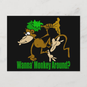 Monkey Around Funny T-shirts Gifts Briefkaart