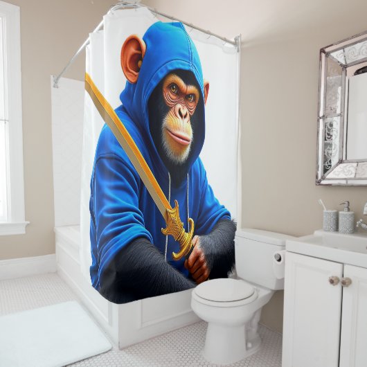 Monkey Art Douchegordijn (In situ)