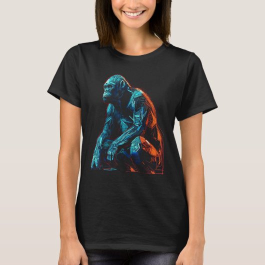 Monkey artwork - animal art zoo gorilla t-shirt (Voorkant)