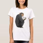 Monkey as Nerd with Book T-shirt (Voorkant)