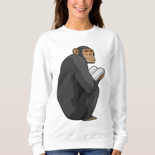 Monkey as Nerd with Book Trui (Voorkant)