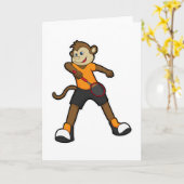 Monkey as Tennis player with Tennis racket Kaart (Gele Bloem)