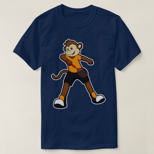 Monkey as Tennis player with Tennis racket T-shirt (Design voorkant)