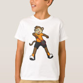 Monkey as Tennis player with Tennis racket T-shirt (Voorkant)