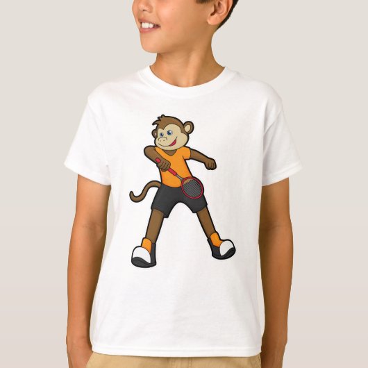 Monkey as Tennis player with Tennis racket T-shirt (Voorkant)