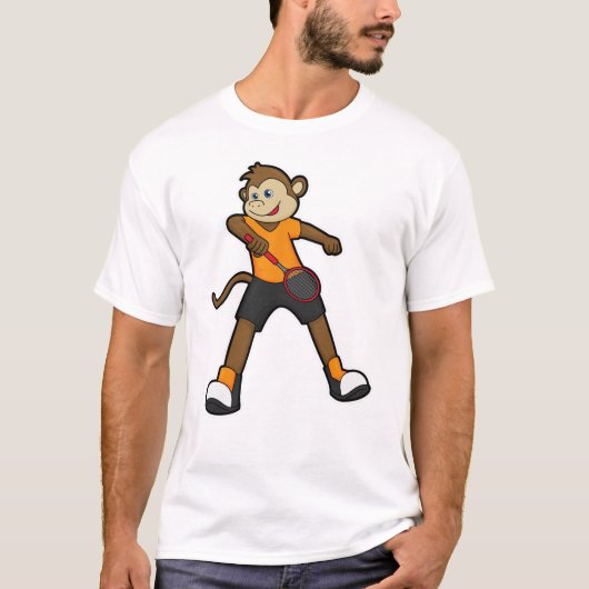 Monkey as Tennis player with Tennis racket T-shirt (Voorkant)
