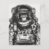Monkey Astronaut Briefkaart (Voorkant)