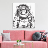 Monkey Astronaut Canvas Afdruk (Insitu (Woonkamer))