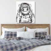 Monkey Astronaut Canvas Afdruk (Insitu (Slaapkamer))
