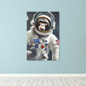 Monkey Astronaut Canvas Print (Insitu (Houten vloer))
