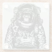Monkey Astronaut Glazen Onderzetter (Achterkant)