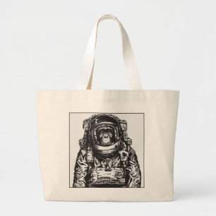 Monkey Astronaut Grote Tote Bag