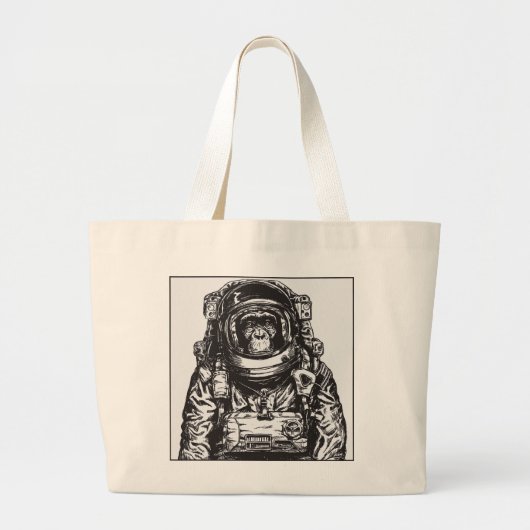 Monkey Astronaut Grote Tote Bag (Voorkant)