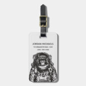 Monkey Astronaut | Jouw namen toevoegen Bagagelabel (Voorkant verticaal)