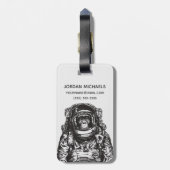 Monkey Astronaut | Jouw namen toevoegen Bagagelabel (Achterkant verticaal)