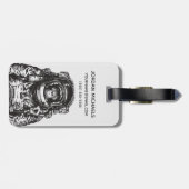 Monkey Astronaut | Jouw namen toevoegen Bagagelabel (Achterkant horizontaal)