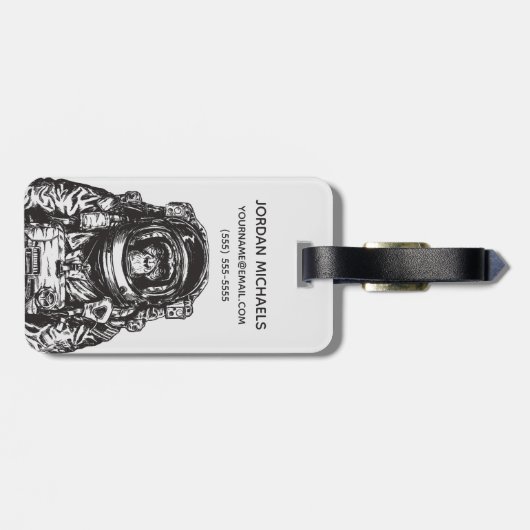 Monkey Astronaut | Jouw namen toevoegen Bagagelabel (Achterkant horizontaal)