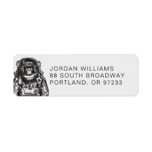 Monkey Astronaut   Jouw namen toevoegen Etiket