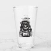 Monkey Astronaut | Jouw namen toevoegen Glas (Voorkant)