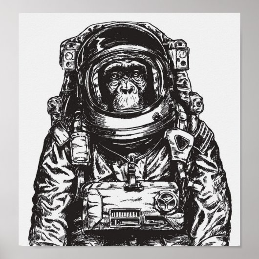 Monkey Astronaut Poster (Voorkant)