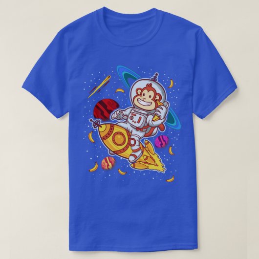 Monkey Astronaut Rocket Ride Space T-shirt (Design voorkant)
