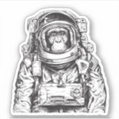 Monkey Astronaut Sticker (Voorkant)