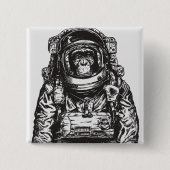 Monkey Astronaut Vierkante Button 5,1 Cm (Voorkant)