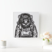 Monkey Astronaut Vierkante Klok (Huis)