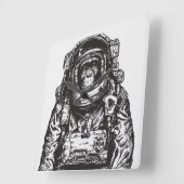 Monkey Astronaut Vierkante Klok (Hoek)