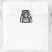 Monkey Astronaut Vierkante Sticker (Tas)