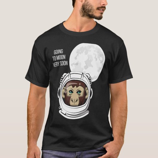 Monkey Astronauts Space die zeer soo naar de maan T-shirt (Voorkant)