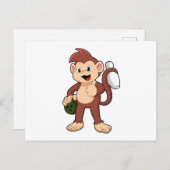 Monkey at Bowling with Bowling Briefkaart (Voorkant / Achterkant)