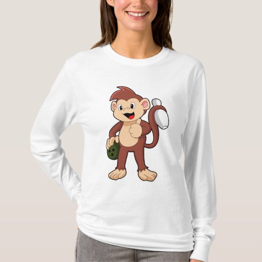 Monkey at Bowling with Bowling T-shirt (Voorkant)