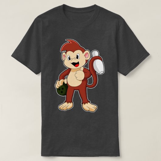Monkey at Bowling with Bowling T-shirt (Design voorkant)