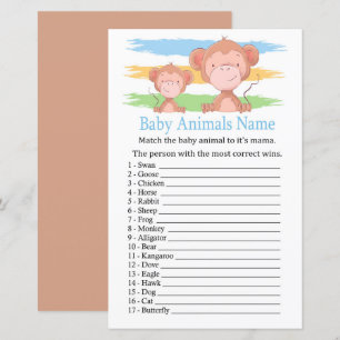Monkey Baby Animals Name Game