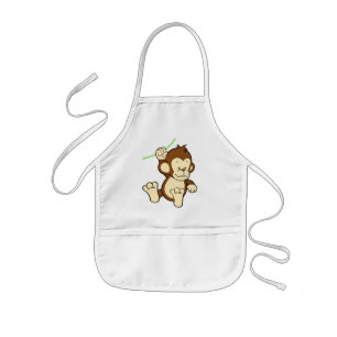 Monkey baby apron kinder schort