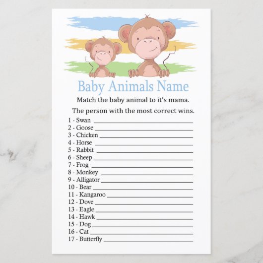 Monkey Baby Dieren Naam Spel (Voorkant)