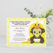 Monkey Baby Duckie Bath Shower Uitnodiging (Staand voorkant)